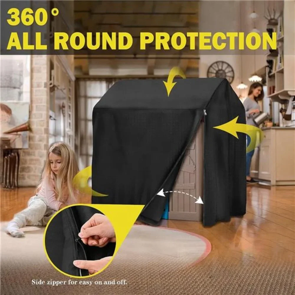Playhouse cover, Outdoor wooden kids playhouse covers, 57